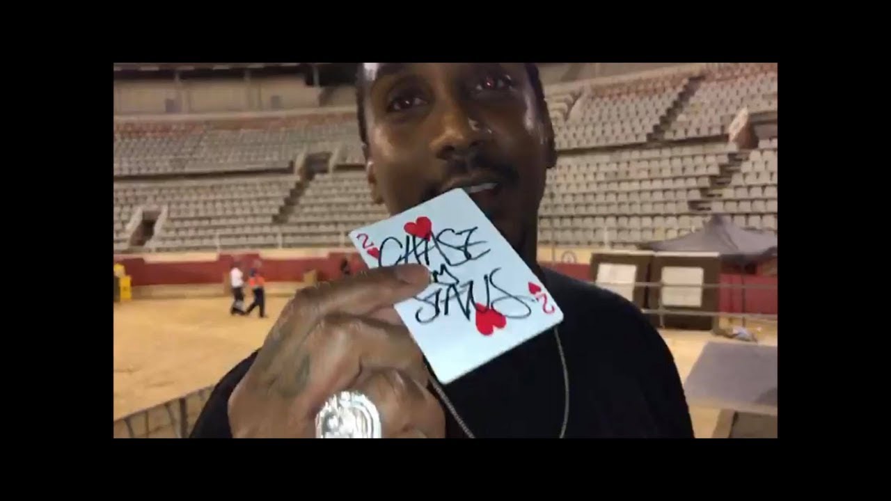 James performing magic for Chase and Status