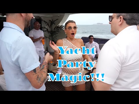 James performing magic on a luxury yacht in Dubai